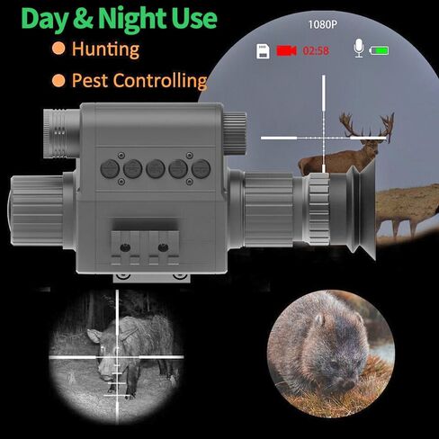 Night Vision Rifle Scope Night Vision Instrument 5X Digital Magnification 1080P Camera 940nm Infrared Telescope with 50mm Large Aperture Lens ForOutdoor Night Hunting,Camping,Fishing in Kuwait