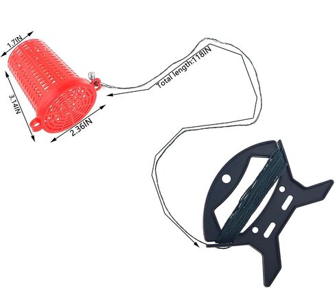 QAZXCDEW-12Pack Fishing Bait Cage Trap, Portable Live Bait Bucket Comes with a Dedicated Pull Cord and Cable Winder for Crab Crawfish Minnow Catfish, Fishing Tackle Gear（6 red and 6 White） in Saudi Arabia