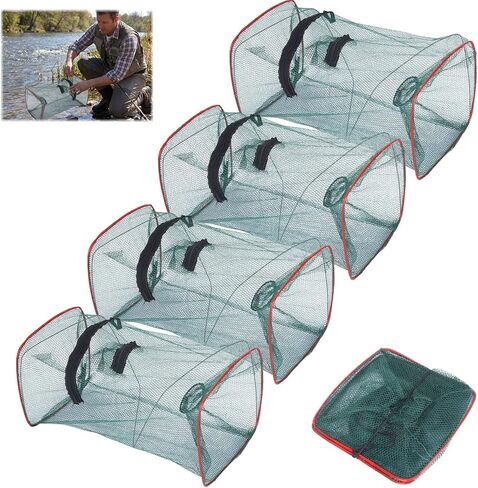 Collapsible Fishing Bait Trap Nets 2026 Premium Kits, Net for Minnow Fish Shrimp Crawfish Crab Outdoor Fishing in Saudi Arabia