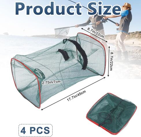 Collapsible Fishing Bait Trap Nets 2026 Premium Kits, Net for Minnow Fish Shrimp Crawfish Crab Outdoor Fishing in Saudi Arabia