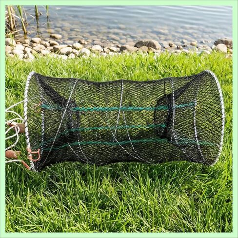 Collapsible Crab Trap Net, Foldable Fishing Trap 2 Pack | Medium and small sizes （ 23.6*18.8in and 17.68*9.82in） For Minnow, Crab, Shrimp, Crawfish , with Drawstring Bag included in Saudi Arabia