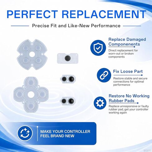WCDZSU Conductive Rubber Pad Replacement for PS4 JDM-050 JDM-055 Controller | Silicone Button Contact Adhesive Rubber Pads Repair Part for DualShock D-Pad and ABXY Buttons Restoration with Tool Kit in Saudi Arabia