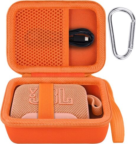 Hard Carrying Case for JBL Go 5 Ultra Portable Speaker, Black | Travel Case with Carabiner & Hand Strap, Shockproof Portable Storage Bag, Hard EVA Shell with Soft Velvet Lining, Case Only in Saudi Arabia
