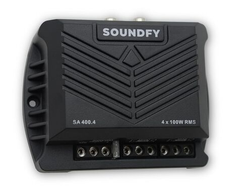 Soundfy SA 400.4 4-Channel Car Amplifier, 400W RMS 2-Ohm Stable, Compact Class D Amp with Built-in LPF/HPF Crossover, MOSFET Power Supply, Full Range Car Audio in Saudi Arabia