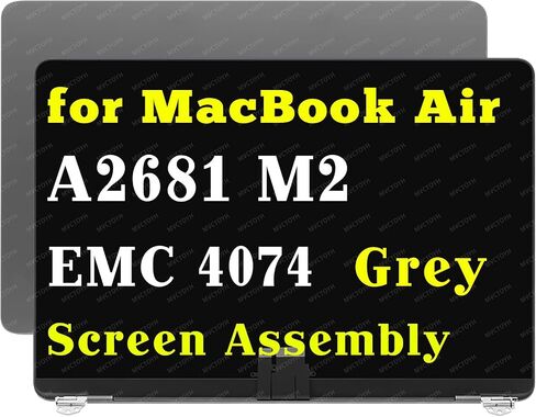استبدال شاشة A2681 M2 لجهاز MacBook Air M2 A2681 | EMC 4074 Retina 2022 سنة مجموعة شاشة LCD كاملة MLY33 MLY43 MLY33LL/A MLY43LL/A (منتصف الليل) in Kuwait