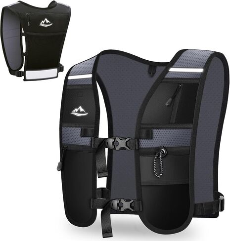 Running Vest for Women Men, Lightweight Breathable Hydration Vest with Large Compartment, Reflective Running Hydration Vest, Running Water Vest for Hiking Cycling Marathon Trail Jogging Race in Kuwait