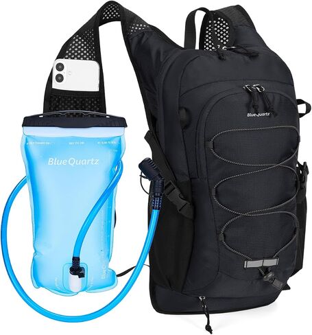 Blue Quartz Hydration Backpack with 2L Water Bladder, 18L Hiking Backpack for Women Men, Lightweight Water Pack with Phone Pocket for Quick Access, Hydration Pack for Cycling, Running, Biking in Saudi Arabia