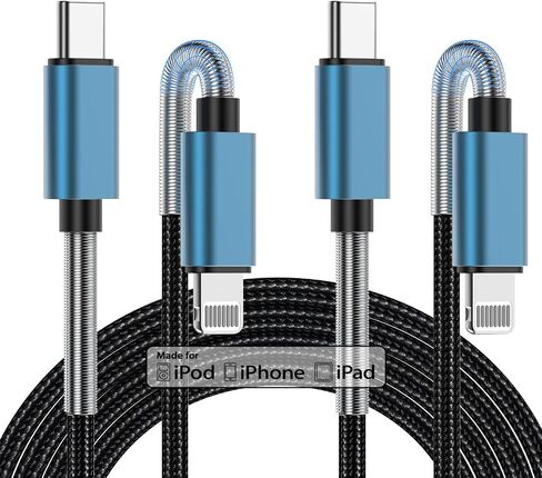 2Pack 10ft iPhone Fast Charger Cable, [Apple MFi Certified] Long USB C to Lightning Cable 10 Foot, High Fast 10 Feet Apple Charging Cord for Apple iPhone 14/14 Pro Max/13 Mini/12/11/XS/XR/8/7Plus,iPad in Saudi Arabia