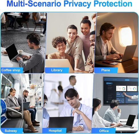 Magnetic Laptop Privacy Screen 16 Inch 16:10 Display, Removable Computer Screen Privacy Shield, Anti-Glare Blue Light Protector Compatible with Dell Hp Lenovo Acer Asus Samsung in Saudi Arabia