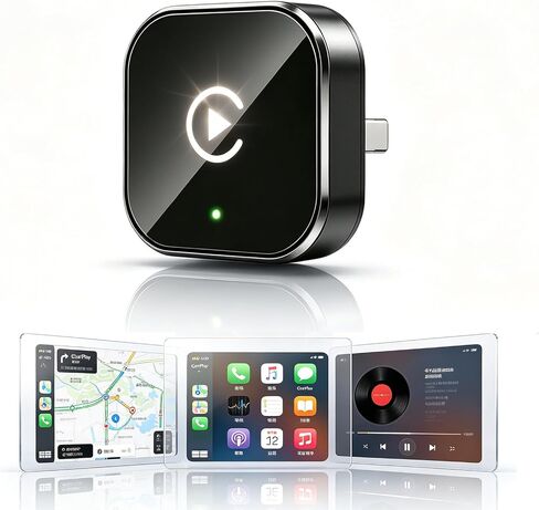 Wireless CarPlay Adapter,Supports iPhone & Android Phones | Fast Auto-Connect, Stable Connection, Mini Size Plug，Apple iPhone & Android, 2-in-1 Adapter, Convert Wired to Wireless Dongle in Kuwait