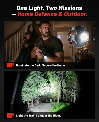 مصباح مسدس EZshoot 1,500 Lumen، مصباح أسلحة قابل لإعادة الشحن لجهاز Glock/1913 | ضوء البندقية، ضوء المسدس، 15500 شمعة، وضع ستروب، يناسب قضبان غلوك وبيكاتيني، شعاع أبيض ساطع، شحن USB سريع in Kuwait