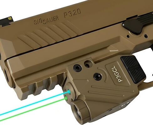 HiLight Tactical P3PCL Cyan Laser 700 Lumens Flashlight w Strobe & Dual (Cyan/Purple) Beam, Military-Grade Aluminum & Magnetic Charger, Gun Rail Mount for Glock, Sig, S&W, Laser IIIA <5mw in Saudi Arabia