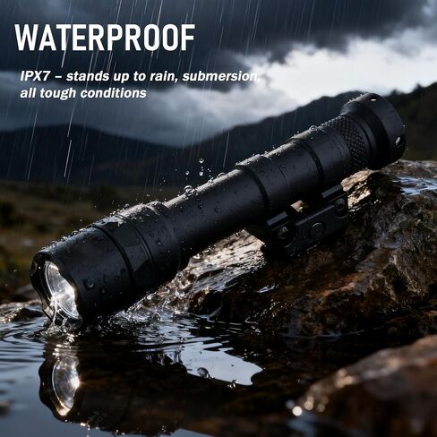 TuFok Rifle Light, Tactical Weapon Scout Flashlight for 20mm Picatinny Rail with Remote Pressure Switch Tail Switch and Mount(600) in Saudi Arabia