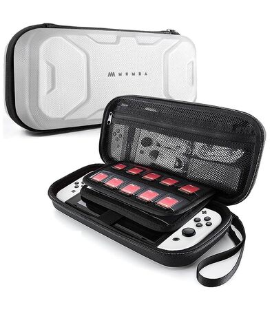 Mumba Carrying Case for Nintendo Switch OLED & Nintendo Switch 1, [Fits Protective Cases][Plus Version] Protective Hard Shell Travel Carry handbag Pouch for Blade/Battle/Rugged Protective Case (Black) in Saudi Arabia
