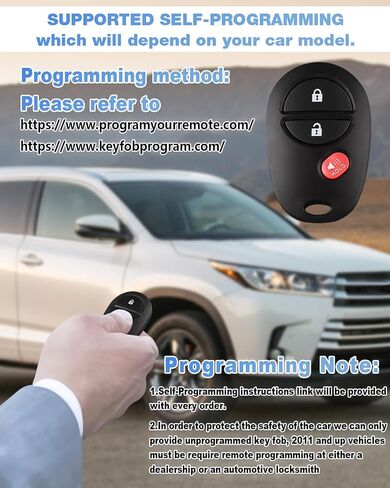 Key Fob Keyless Entry Remote Replacement for Toyota Tacoma Tundra Sienna Sequoia Highlander - 3 Buttons Car Key Fob FCC: GQ43VT20T (Set of 2) in Saudi Arabia