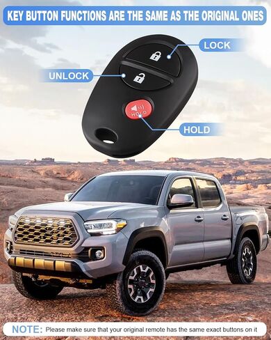 Key Fob Keyless Entry Remote Replacement for Toyota Tacoma Tundra Sienna Sequoia Highlander - 3 Buttons Car Key Fob FCC: GQ43VT20T (Set of 2) in Saudi Arabia