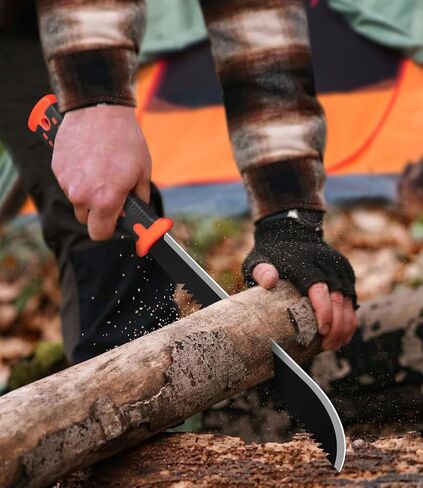 Machete with Saw, 16.5 In Machetes for Bushcraft, Outdoor Hiking, Garden Cutting Trees and Yard Work, Ergonomic No-Slip Handle with Sheath in Saudi Arabia