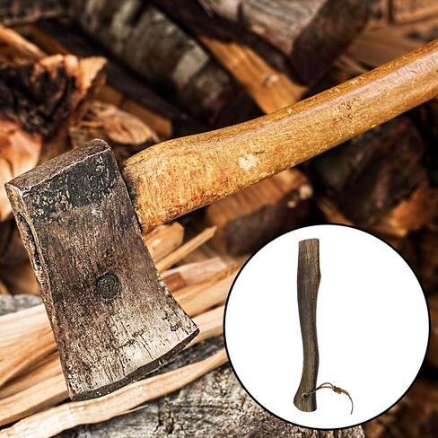 HEVSTIL Wood Replacement Handle for Camp Axe Wooden Axe Handle Hatchet Handle with Wooden and Steel Wedges for Broad Axe Most Single Bit Axe Handle Replacement, 13" Long in Saudi Arabia