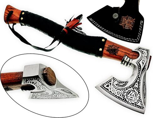 Shiny Crafts® -Viking Axe- Beautiful Handmade Bearded Hatchet, Best Gift for Men, Best Birthday Gift with Sheath in Saudi Arabia