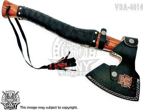 Shiny Crafts® -Viking Axe- Beautiful Handmade Bearded Hatchet, Best Gift for Men, Best Birthday Gift with Sheath in Saudi Arabia