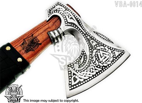 Shiny Crafts® -Viking Axe- Beautiful Handmade Bearded Hatchet, Best Gift for Men, Best Birthday Gift with Sheath in Saudi Arabia