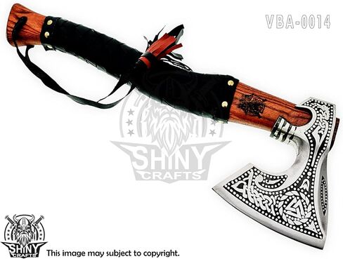 Shiny Crafts® -Viking Axe- Beautiful Handmade Bearded Hatchet, Best Gift for Men, Best Birthday Gift with Sheath in Saudi Arabia