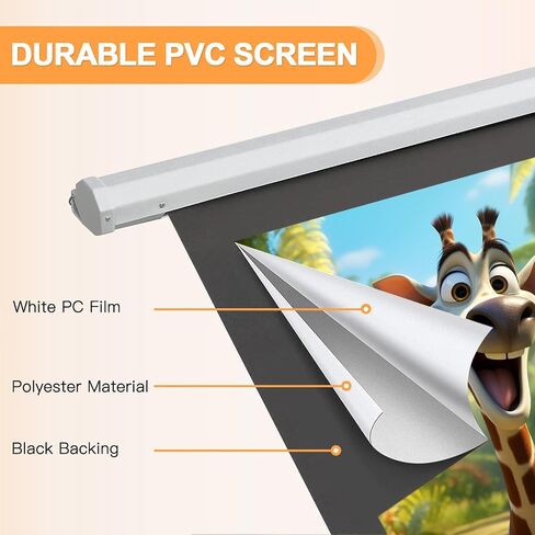 YODOLLA Projector Screen Motorized Auto Pull Down Screens(84'' 16:9 White) | Electric Automatic Wall Ceiling Retractable Movie Screen for Office Classroom Indoor with Remotes 4K HD 3D in Saudi Arabia