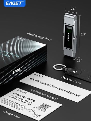 محرك أقراص فلاش EAGET سعة 512 جيجابايت، محرك أقراص الحالة الصلبة ثنائي المنفذ USB-C مع USB 3.2، محرك إبهام عالي السرعة 560 ميجابايت/ثانية لأجهزة iPhone 15/16/17 Pro وAndroid وMac والكمبيوتر الشخصي - هيكل معدني متين ومحرك أقراص SSD محمول in Kuwait