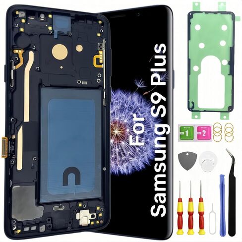 بديل شاشة TFT Galaxy S9 Plus لهاتف Samsung Galaxy S9+ شاشة LCD تعمل باللمس مع محول رقمي Pantalla مع مجموعة أدوات الإطار SM-G965U G965F أسود in Kuwait