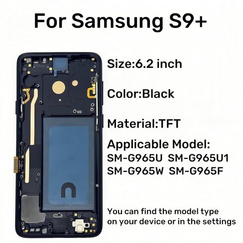 بديل شاشة TFT Galaxy S9 Plus لهاتف Samsung Galaxy S9+ شاشة LCD تعمل باللمس مع محول رقمي Pantalla مع مجموعة أدوات الإطار SM-G965U G965F أسود in Kuwait