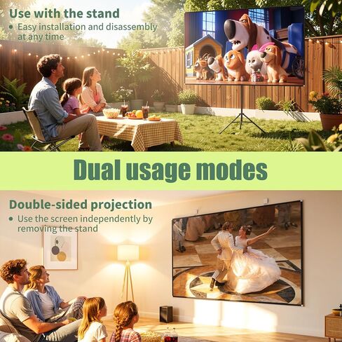 AAJK 100in Projector Screen with Stand,Portable 16:9 4K HD Indoor Outdoor Projection Screen with Wrinkle-Free Design, Ideal for Home Theater– Includes Carry Bag (100IN) (100) | 16:9, 4K, HD, Wrinkle-Free, Includes Carry Bag, Ideal for Home Theater in Kuwait