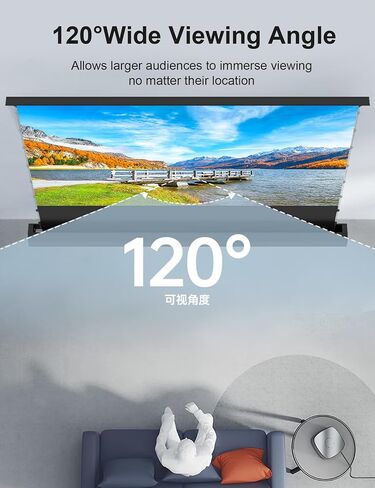 IN&VI 100" Fresnel Floor Rising Projector Screen Motorized for Long/Standard Projector,Motorized Projector Screen 4K/8K Ultra HD 3D Active,Movie Screen for Home Theater,90% Ambient Light Rejecting in Saudi Arabia