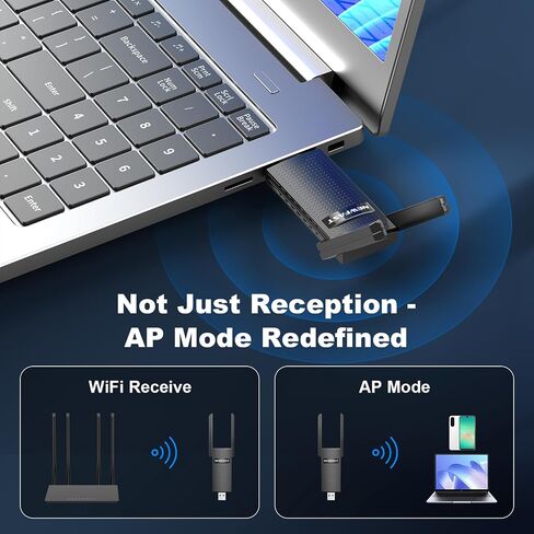 NEWFAST AC1300 USB WiFi Adapter for Desktop PC U327, 2.4G/5G Dual Band Wireless Network Transceiver Adapter with Dual Antennas, Wireless WiFi Adapter Dongle Compatible Windows 8/8.1/10/11 in Saudi Arabia