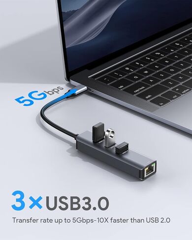 USB C to Ethernet Adapter,Vilcome RJ45 to USB C Thunderbolt 3/Type-C Gigabit Ethernet LAN Network Adapter, Compatible for MacBook Pro 2021/2020/2019/2018/2017, MacBook Air, Dell XPS and More in Saudi Arabia