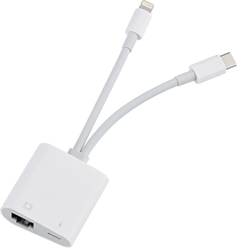 Lightning and USB C to Ethernet Adapter,2 in 1 RJ45 Ethernet LAN Network Adapter with Charge Port Compatible with iPhone/iPad/iPod/Samsung and More,Supports 100Mbps Plug and Play in Kuwait