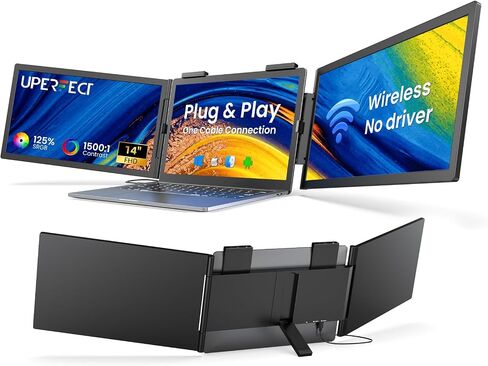 UPERFECT Portable Monitor Touchscreen 15.6 Inch 125% sRGB Travel Monitor | with Adjustable Stand, Speaker, VESA Mountable, USB-C HDMI Ultra-Slim Second Screen for Laptop MacBook Phone Game Console in Saudi Arabia