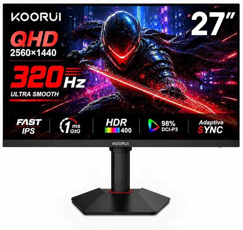 KOORUI 24 Inch Gaming Monitor 144Hz Full HD 1920 x 1080p IPS Ultra-Slim Display with HDMI VGA, Adaptive Sync, 99% SRGB, VESA 100x100mm, Eye Care, Tilt, HDMI 2.0, Black, E2411K in Saudi Arabia