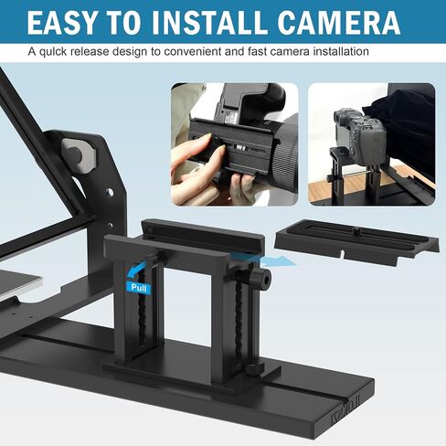 13" Wide-Angle Teleprompter for Camera with Remote & App Support | Adjustable Height & Angle, Aluminum Alloy, Compatible with DSLR Cameras & Tablet, Live Streaming & Online Presentations in Saudi Arabia