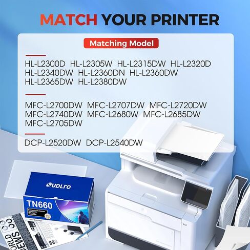 TN660 TN-660 Toner Cartridge Replacement for Brother TN660 TN630 TN-630 | TN-660 Use for HL-L2300D HL-L2380DW HL-L2320D DCP-L2540DW HL-L2340DW HL-L2360DW HL-L2305W Printers (2 Black) in Saudi Arabia