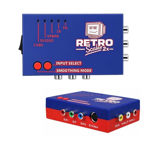 محول AV/S-Video/YPbPr إلى HDMI، مضاعف خط RetroScaler 2X بدون تأخير | جهاز ترقية للألعاب القديمة، متوافق مع PS2/N64/Dreamcast/Saturn/NGC/SNES/MD1/MD2 in Kuwait