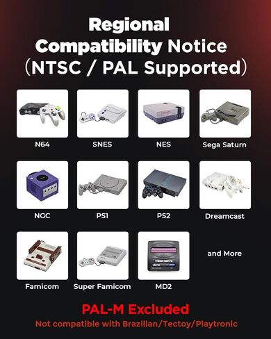 محول AV/S-Video/YPbPr إلى HDMI، مضاعف خط RetroScaler 2X بدون تأخير | جهاز ترقية للألعاب القديمة، متوافق مع PS2/N64/Dreamcast/Saturn/NGC/SNES/MD1/MD2 in Kuwait