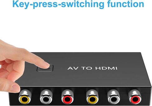 2 Port RCA to HDMI Converter, AV to HDMI Converter with HDMI Cable | Composite to HDMI Adapter Supports PAL/NTSC for PS2/VHS/VCR/Blue-Ray DVD ect in Saudi Arabia