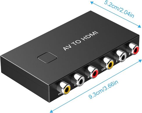 2 Port RCA to HDMI Converter, AV to HDMI Converter with HDMI Cable | Composite to HDMI Adapter Supports PAL/NTSC for PS2/VHS/VCR/Blue-Ray DVD ect in Saudi Arabia