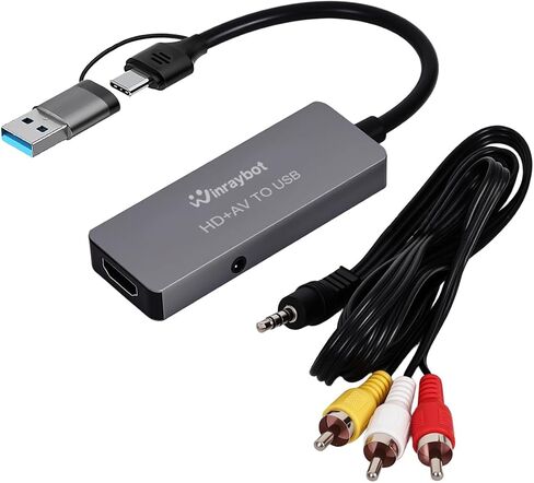 USB Video Capture Adapter, VHS to Digital Converter,Video Capture Card for VHS,RCA,HI9,hdmi for Video Streaming Convert VHS/DVD to Digital Format, RCA/S-Video/HDMI Input Optimized Version in Saudi Arabia