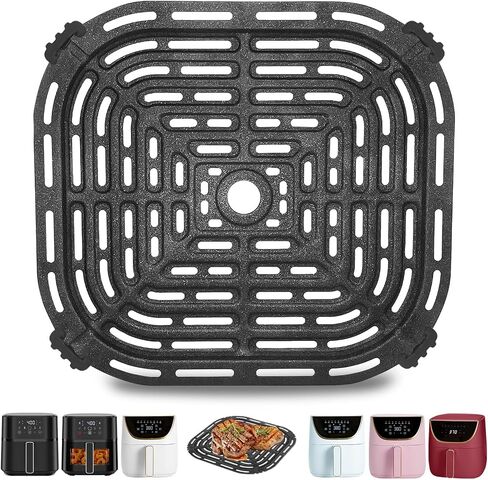 Air Fryer Grill Pan for Chefman 6QT Paris Hilton 6 Quart 8 in 1 Air Fryer, 8.85×8.2'' Food Grade Nonstick Replacement Rack Parts Tray Grill Crisper Plate for Paris Hilton Air Fryer, Dishwasher Safe in Kuwait