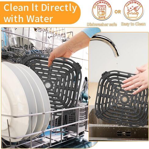 Air Fryer Grill Pan for Chefman 6QT Paris Hilton 6 Quart 8 in 1 Air Fryer, 8.85×8.2'' Food Grade Nonstick Replacement Rack Parts Tray Grill Crisper Plate for Paris Hilton Air Fryer, Dishwasher Safe in Kuwait