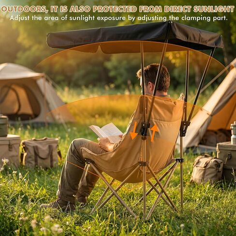 Chair Umbrella with Adjustable Clamp, Sun Shade for Beach & Camping Chairs | Portable Chair Umbrella 32.3 × 21.3 in Sun Shade, Fits Round Metal Tubes Up to 0.71", Camping, Lawn, Fishing & Wheelchairs in Saudi Arabia
