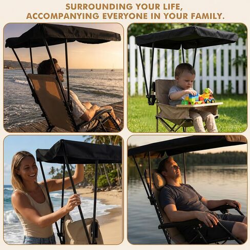 Chair Umbrella with Adjustable Clamp, Sun Shade for Beach & Camping Chairs | Portable Chair Umbrella 32.3 × 21.3 in Sun Shade, Fits Round Metal Tubes Up to 0.71", Camping, Lawn, Fishing & Wheelchairs in Saudi Arabia