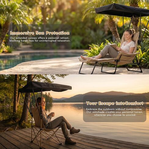 Chair Umbrella with Adjustable Clamp, Sun Shade for Beach & Camping Chairs | Portable Chair Umbrella 32.3 × 21.3 in Sun Shade, Fits Round Metal Tubes Up to 0.71", Camping, Lawn, Fishing & Wheelchairs in Saudi Arabia