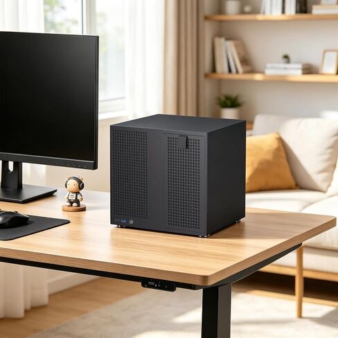 8 Bay NAS Case, Support MATX ITX Motherboard & ATX PSU, SATA & SAS HDD Compatible, 8x3.5 Hot-Swap + 2x2.5 SSD, Dual-Chamber NAS PC Case Support 4 Fans Mounting, Black in Saudi Arabia